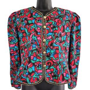 VINTAGE Schrader Petite jacket bold floral size 12P